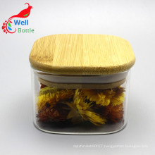 High quality Transparent Food Storage jar with Wooden Lid Storage-143RL